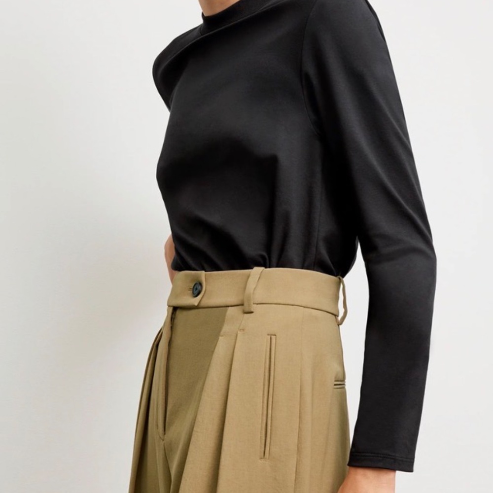 MM Lafleur Pleated Wide-Leg Trousers in Camel - Picture 4 of 8